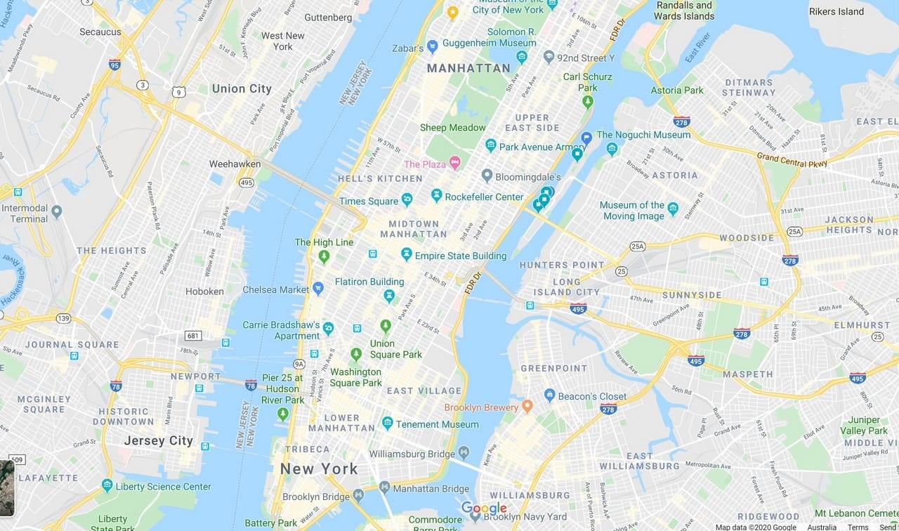 Explore Map Of Manhattan NY Detailed NYC Tourist Maps Streets