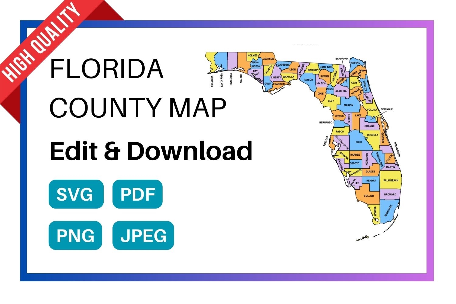 Florida County Map Editable Printable State County Maps Florida County Map Editable Printable State County Maps