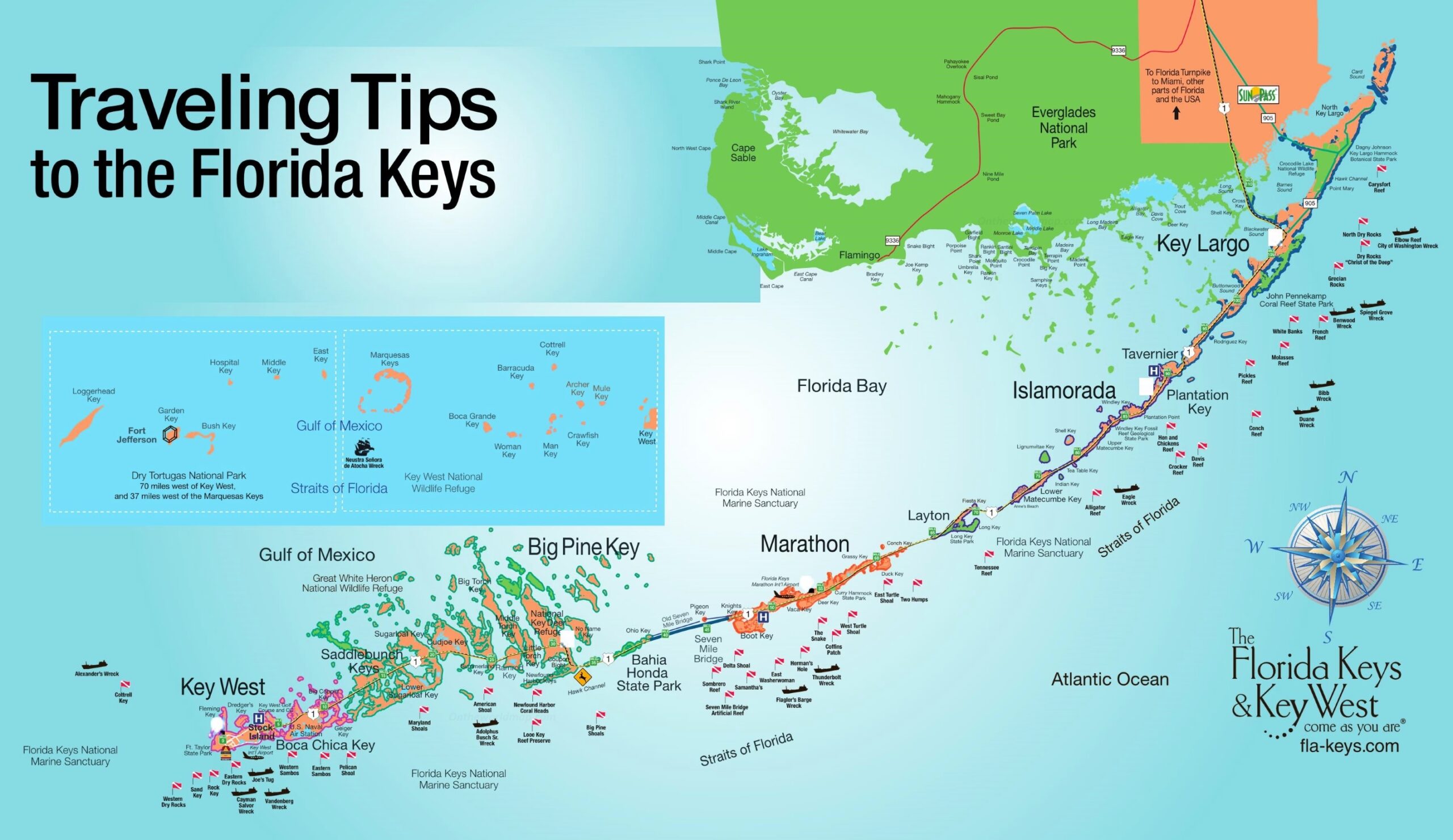 Florida Keys Tourist Map Ontheworldmap