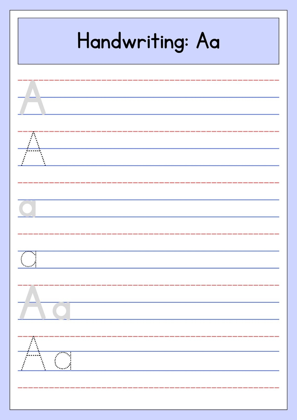 Free Custom Printable Handwriting Worksheet Templates Canva