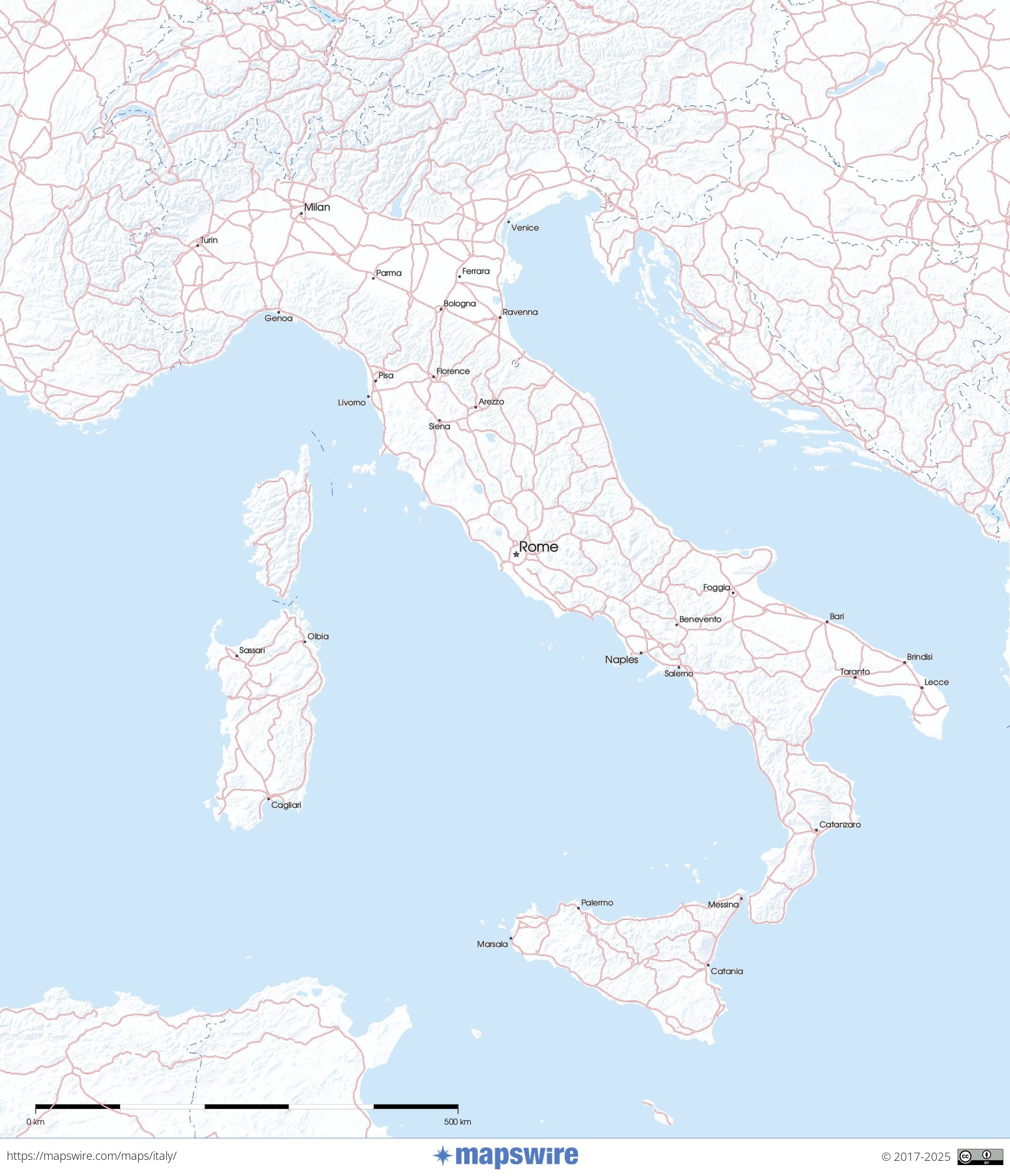 Free Maps Of Italy Mapswire