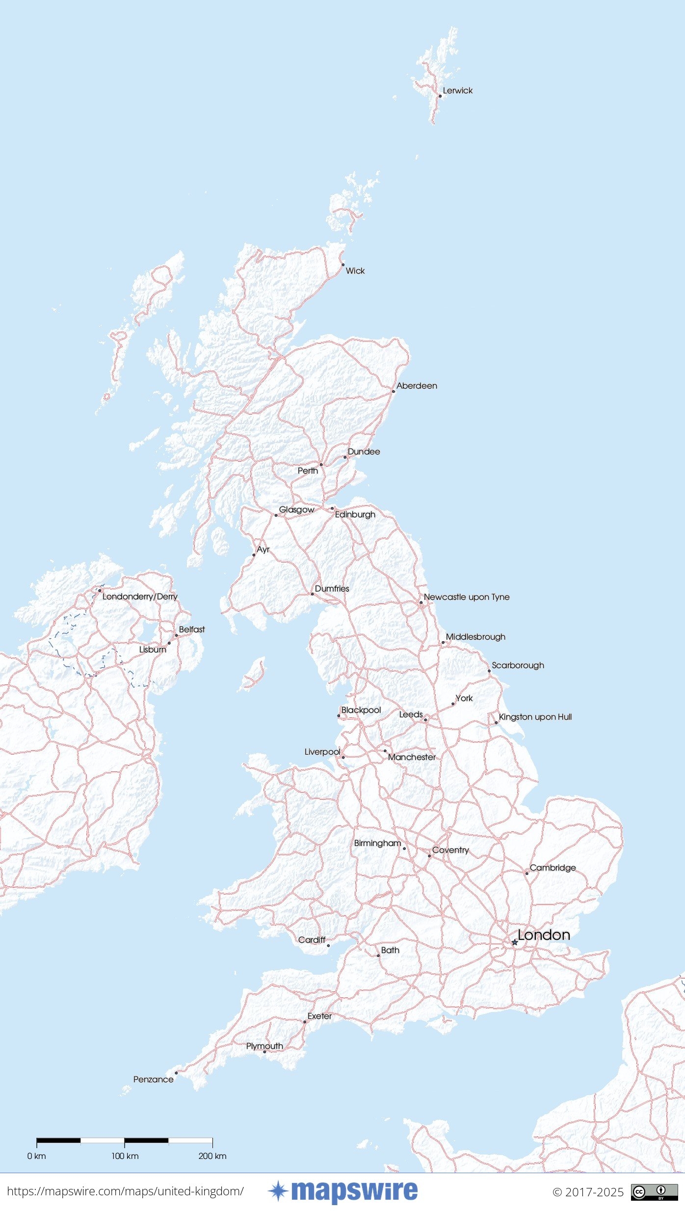Free Maps Of The United Kingdom Mapswire