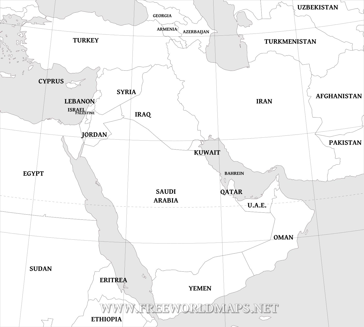 Free Middle East Maps By Freeworldmaps
