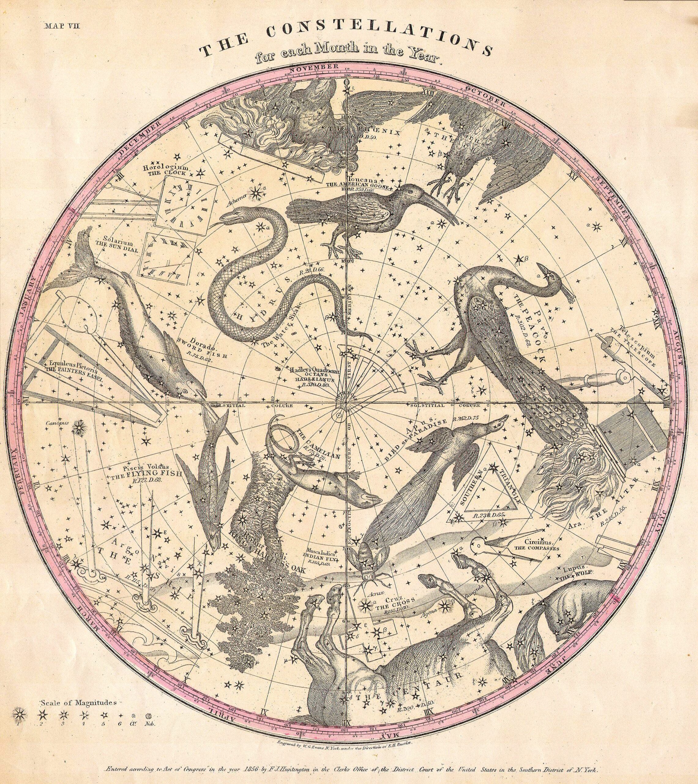 Free Old Printable Constellation Map Posters To Download Picture Box Blue