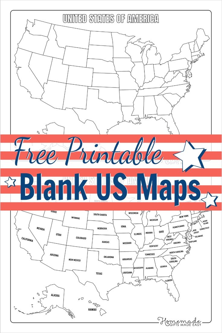 Free Printable Blank US Map PDF Download 
