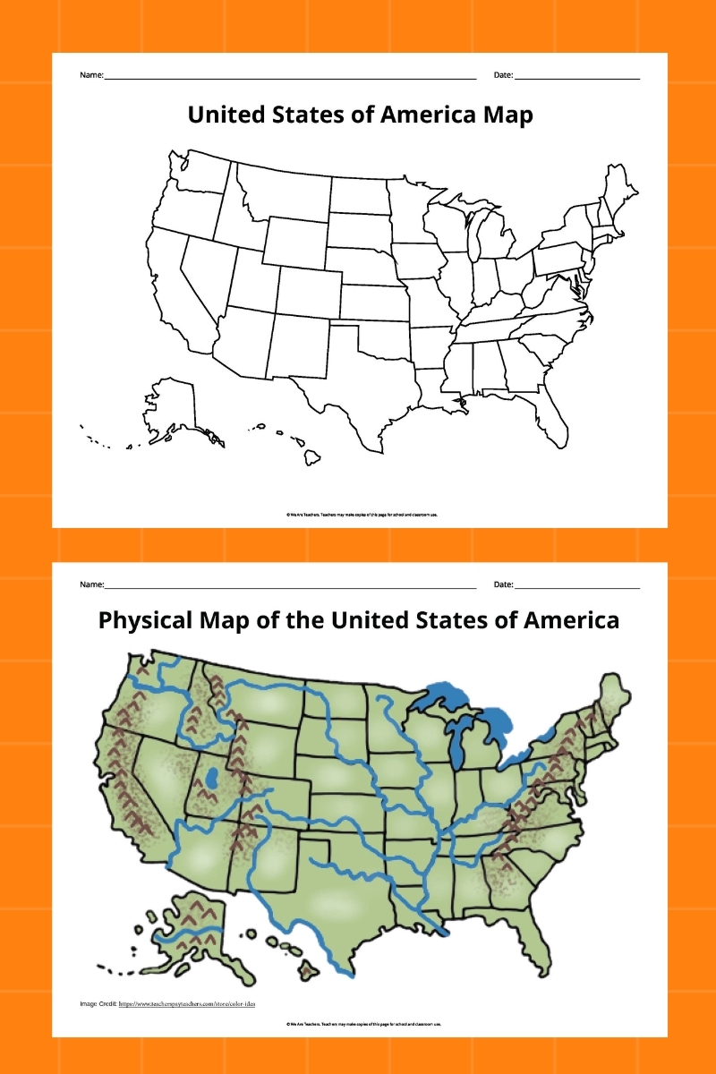 Free Printable Maps Of The United States Bundle Free Printable Maps Of The United States Bundle