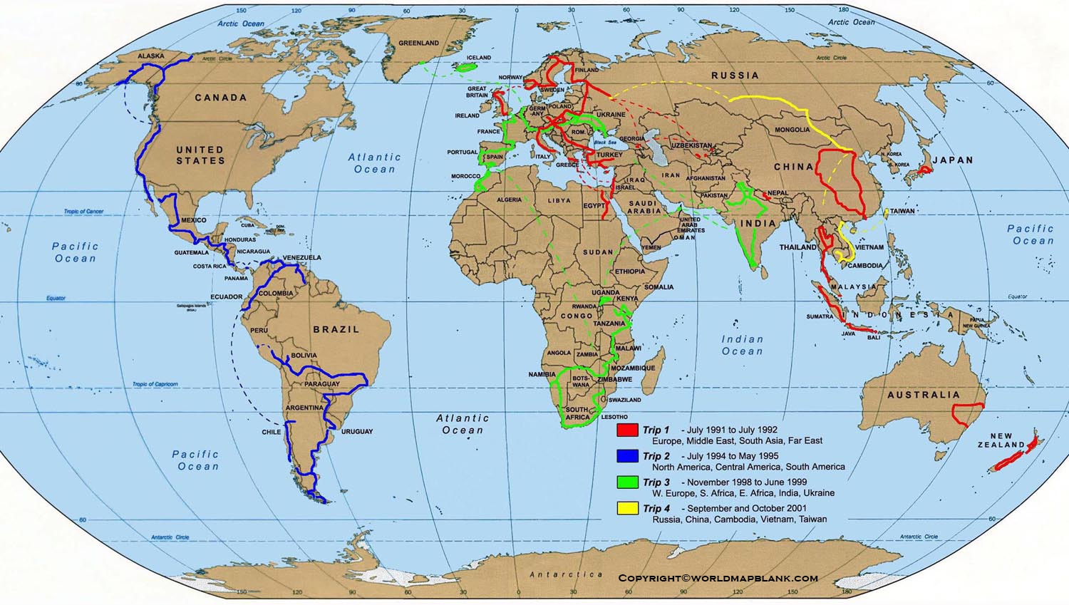Free Printable World Map With Country Name List In PDF World Map Blank