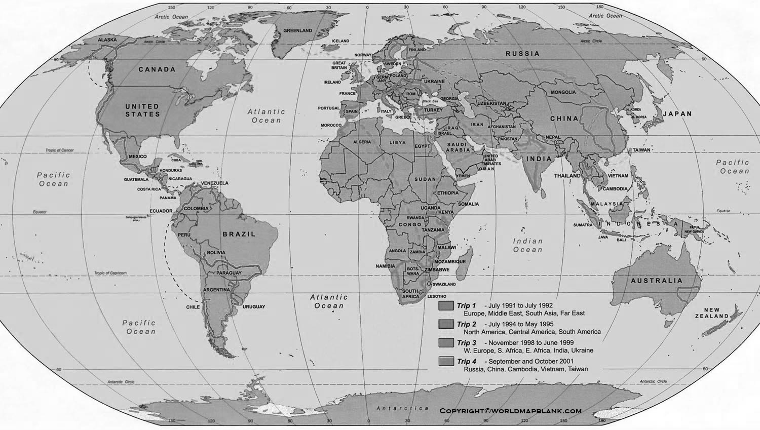 Free Printable World Map With Country Name List In PDF World Map Blank
