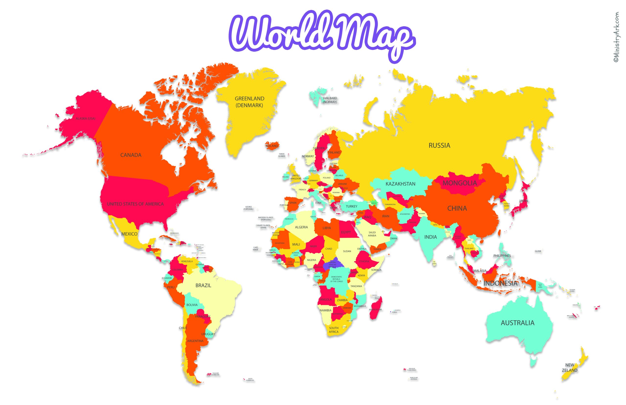 Free Printable World Maps MinistryArk