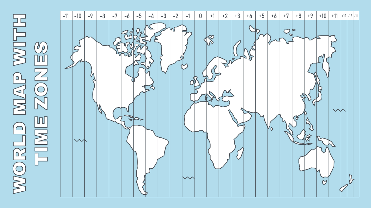 Free World Map Time Zones Template To Edit Online