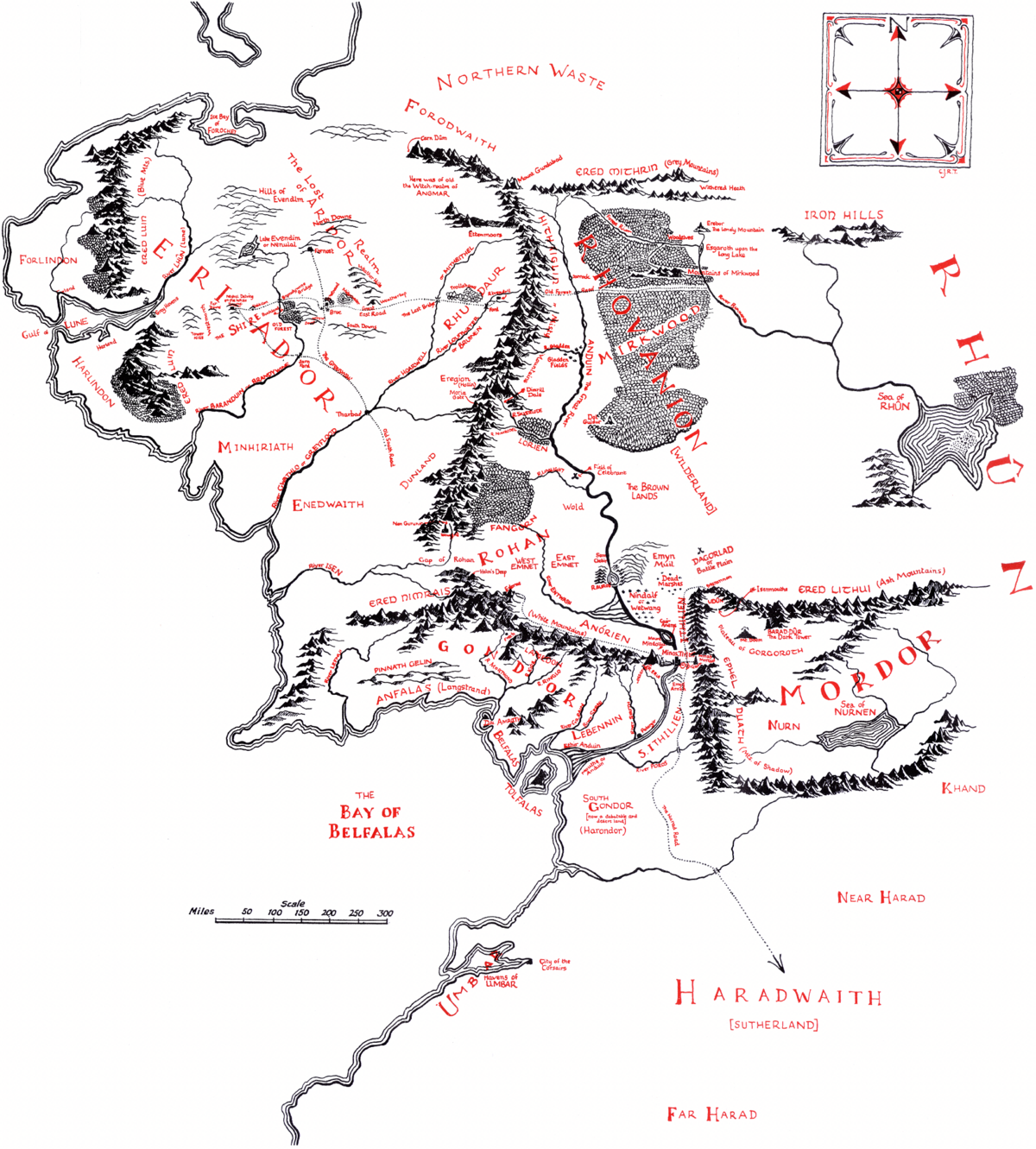 General Map Of Middle earth Tolkien Gateway