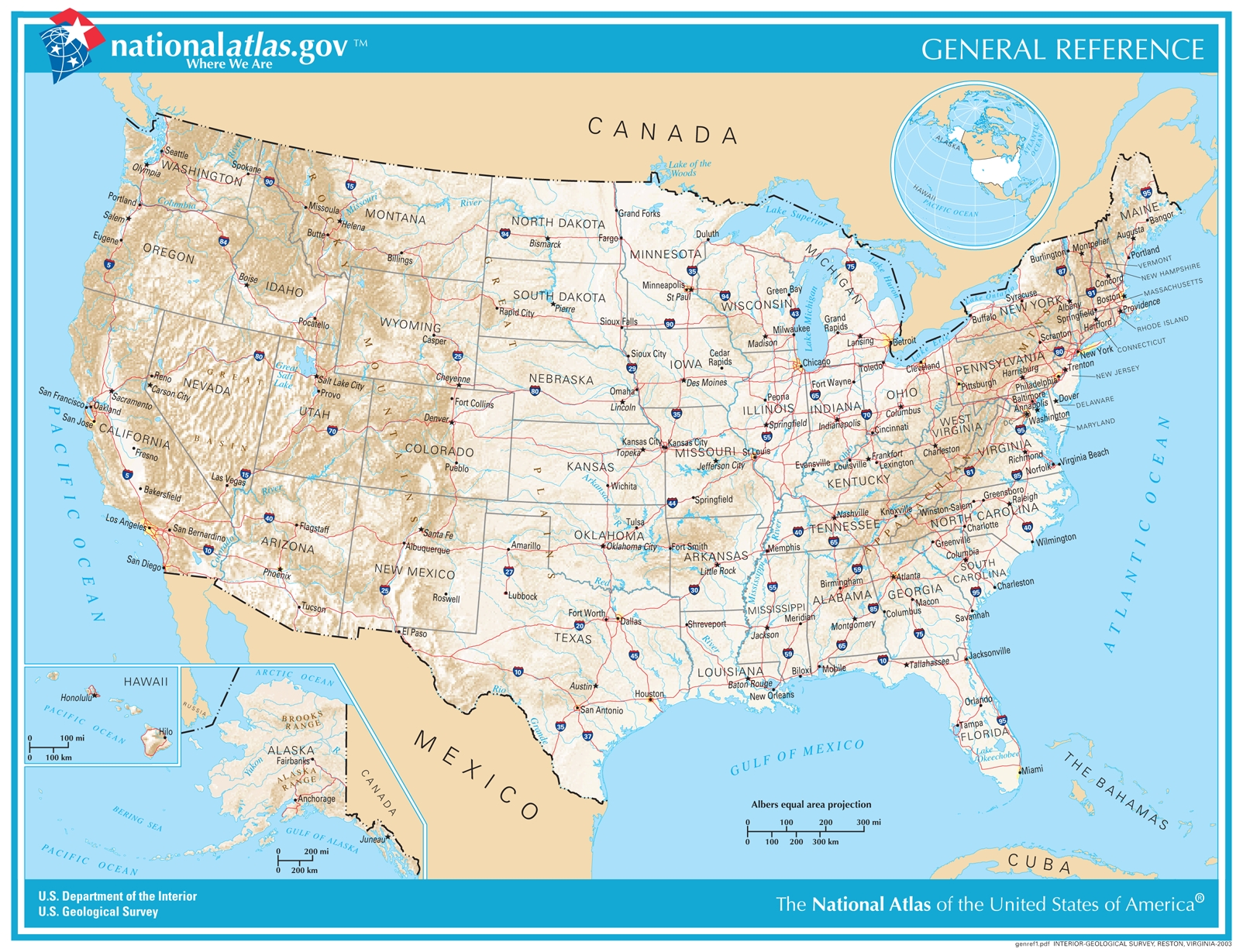 General Reference Printable Map U S Geological Survey