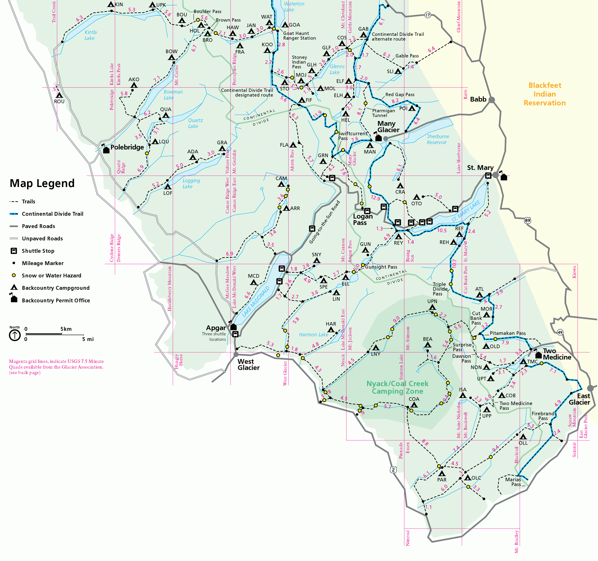 Glacier Maps NPMaps Free National Park Maps