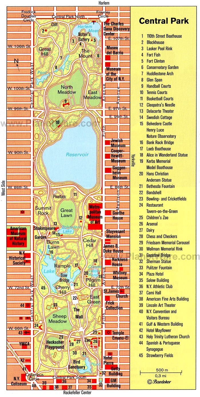 Great Map Of Central Park