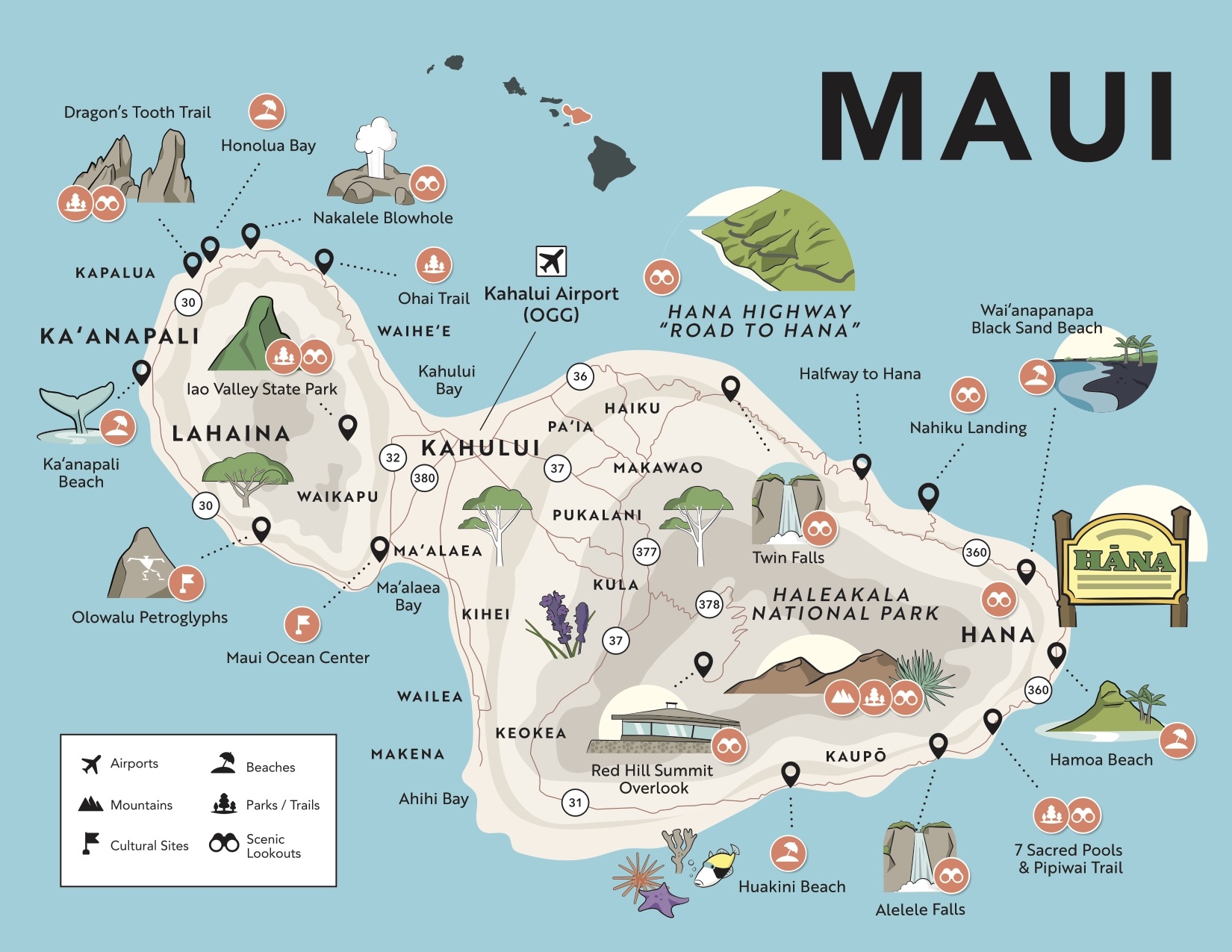 Hawaii Travel Maps Attractions Airports More