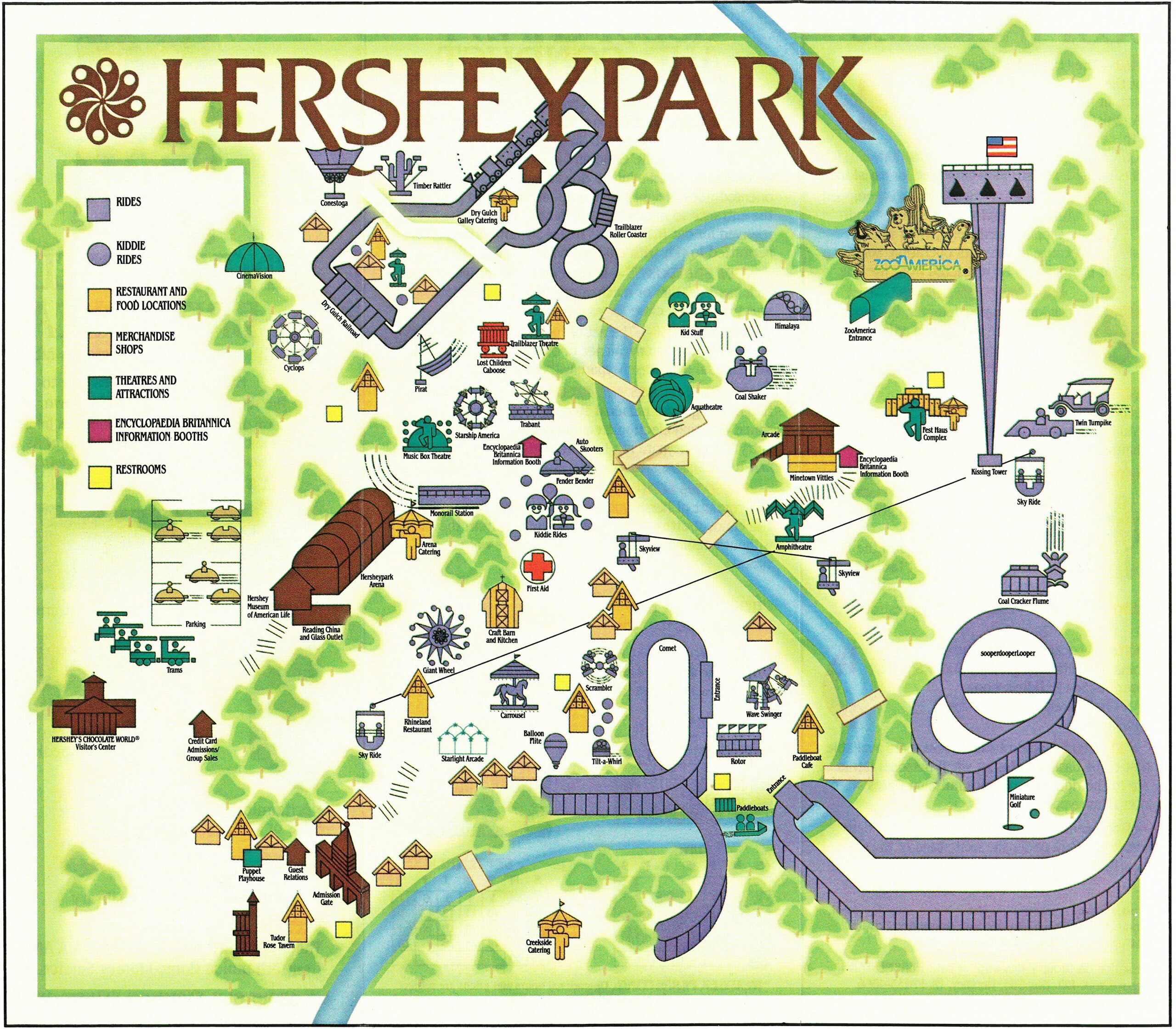 Hersheypark Summer Maps 1983 2019 The Amusement Parkives