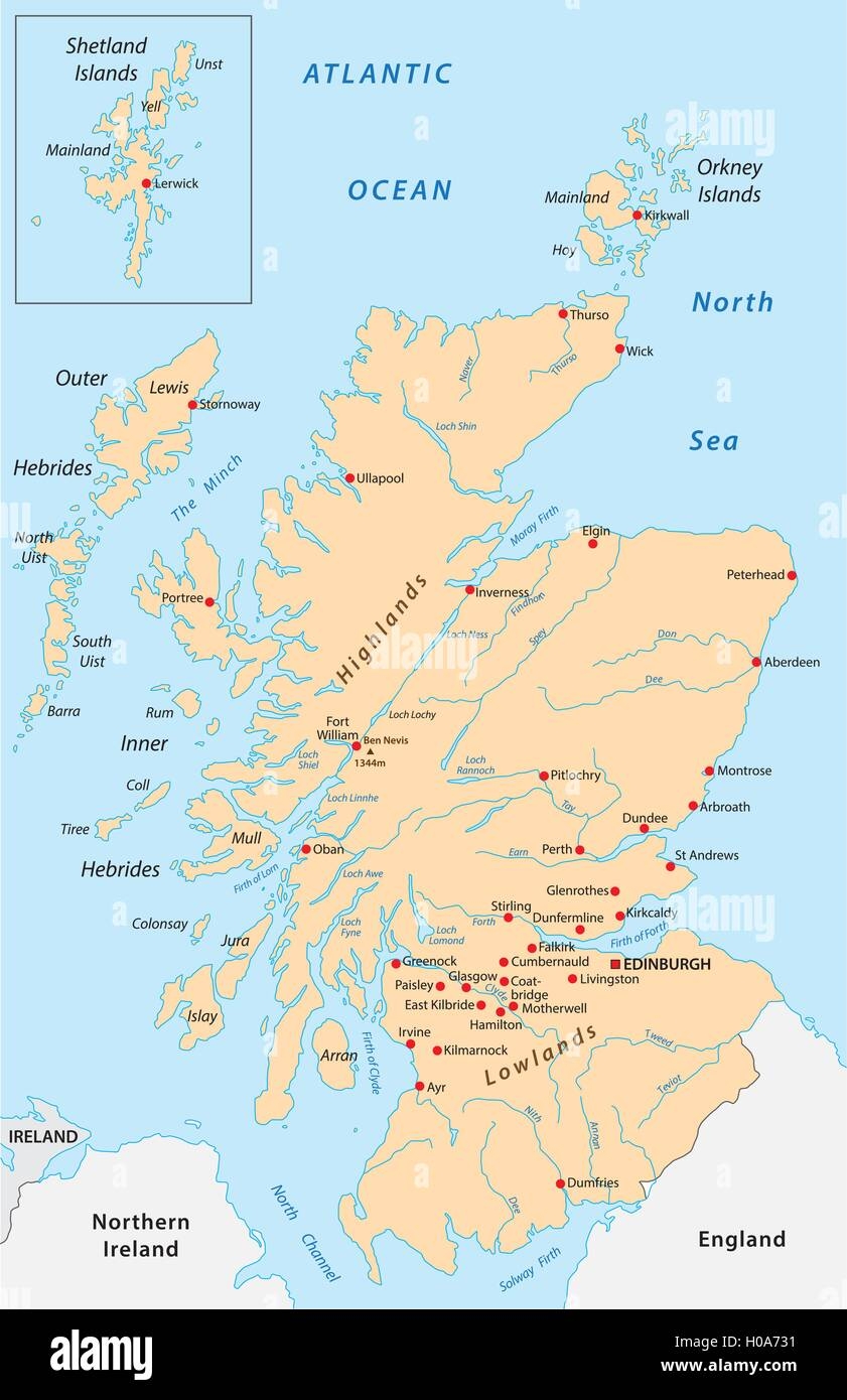 Highlands Scotland Map Stock Vector Images Alamy