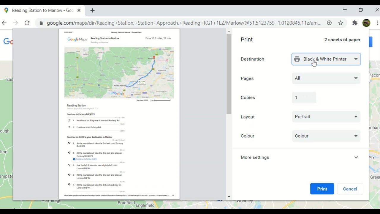 How To Get A Print Copy Of Your Directions On Google Maps Worksheets Library