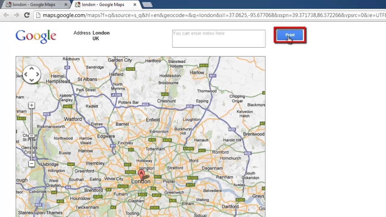 How To Print Google Map Landscape YouTube