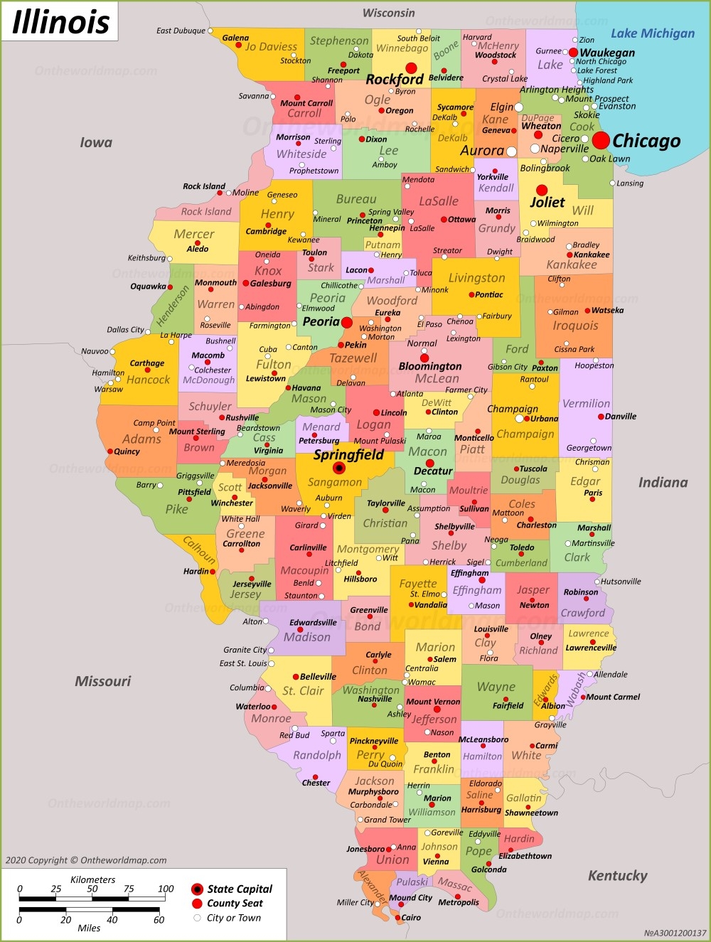 Illinois State Map USA Maps Of Illinois IL 