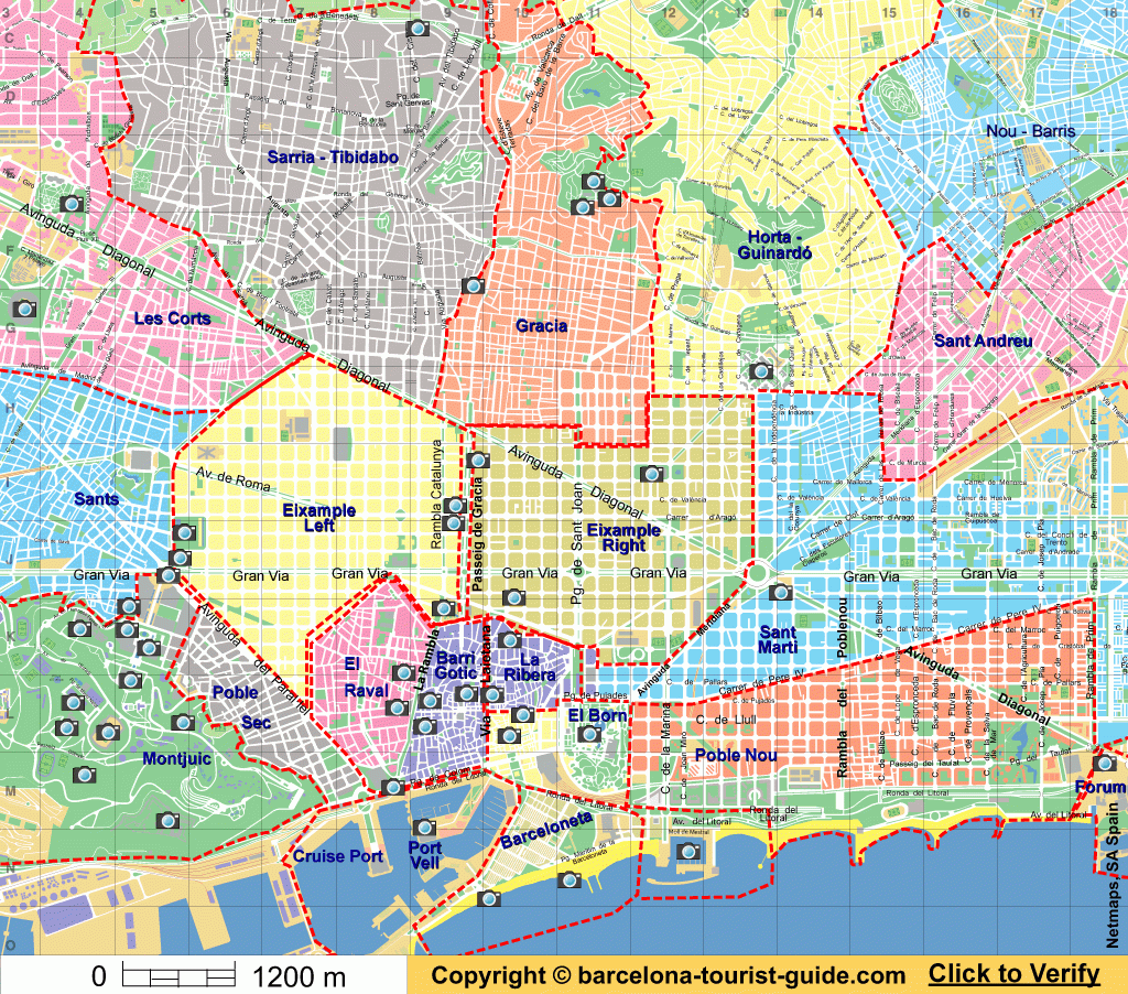 Interactive Barcelona Map Linked To Photos Of City