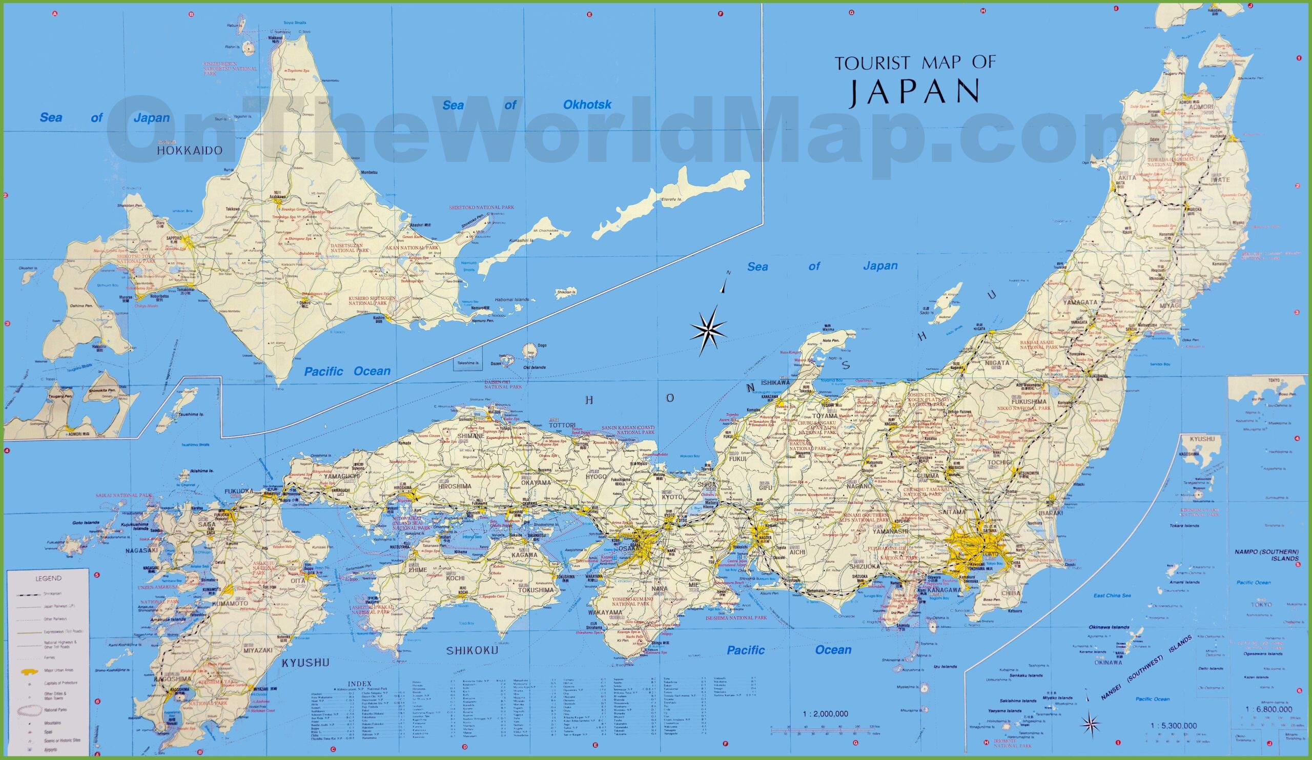 Japan Tourist Map Ontheworldmap