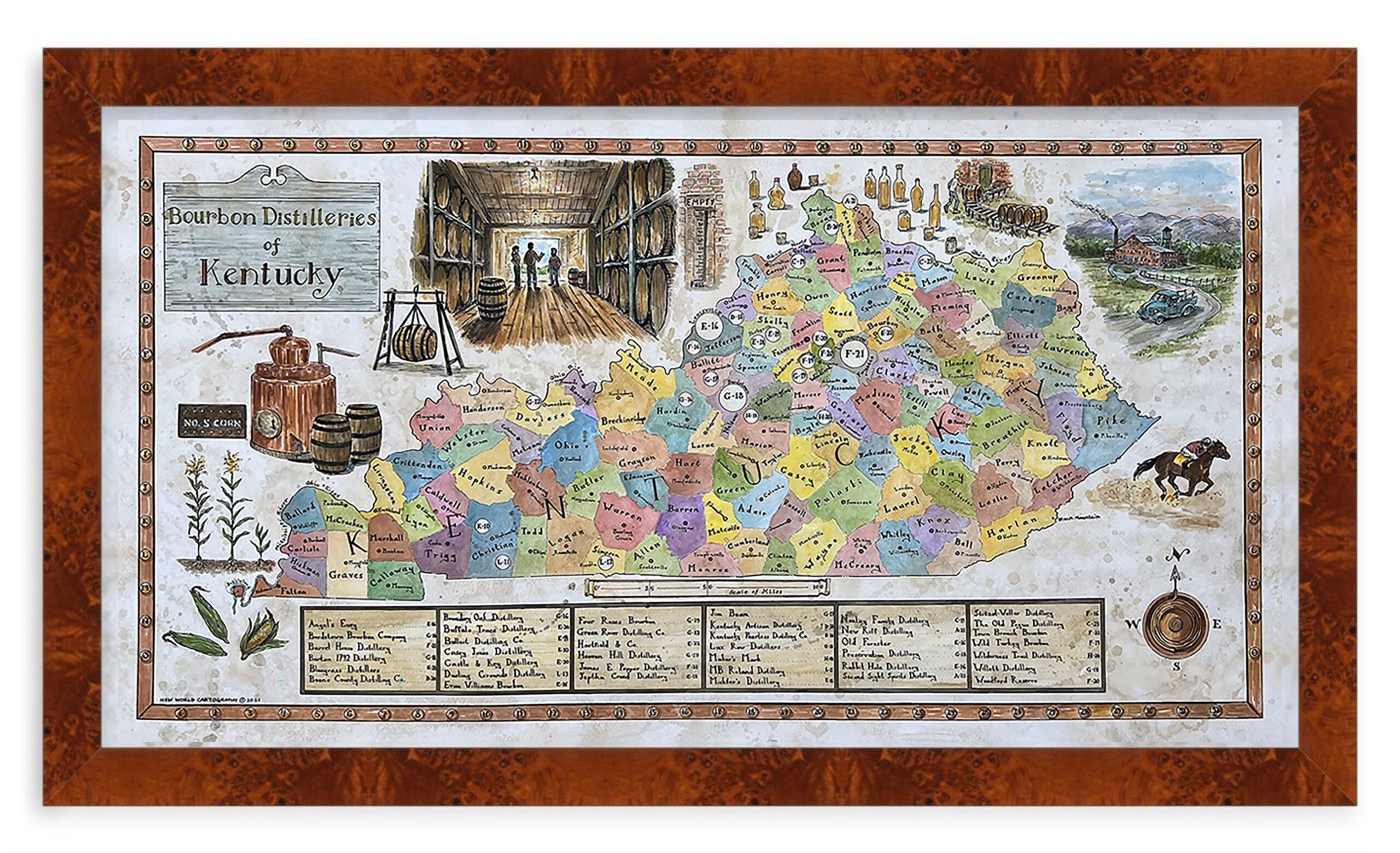 Kentucky Bourbon Map Bourbon Trail Map Distilleries Map Kentucky Map Map Of Bourbon Etsy Finland