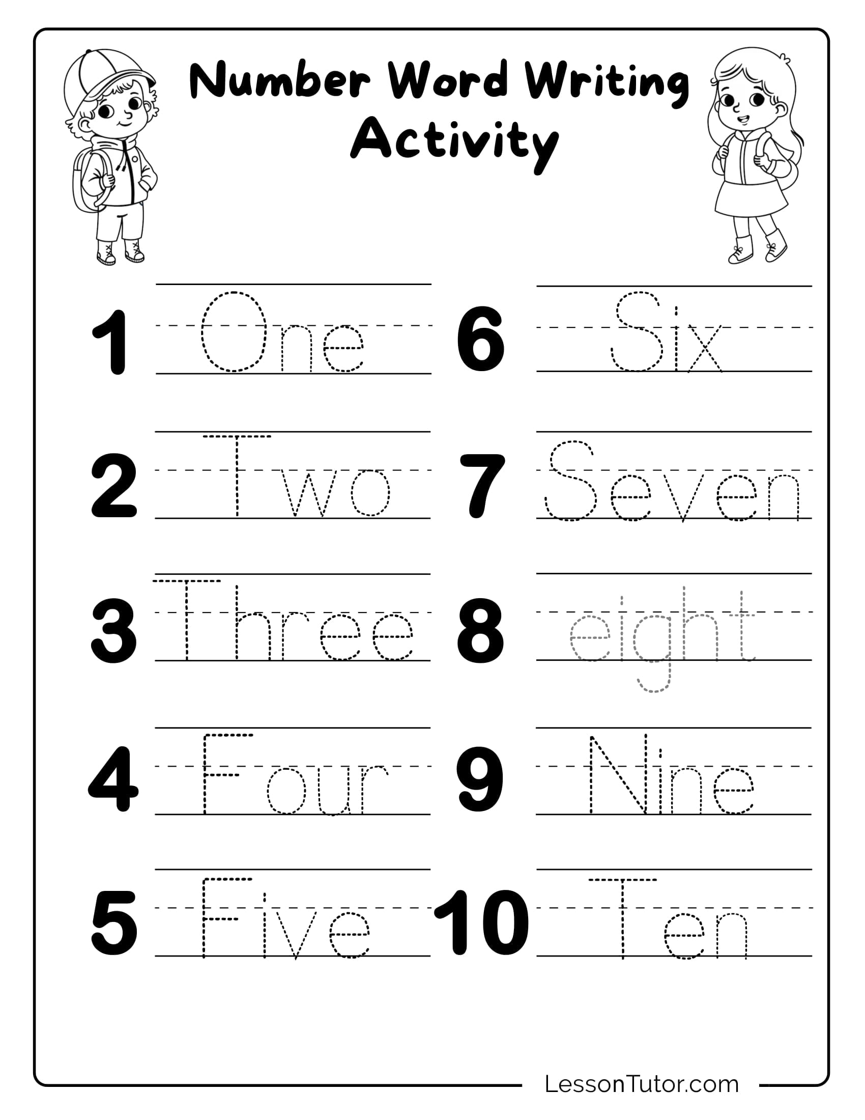 Kindergarten Numbers In Words 1 30 Worksheets Free Coloring Pages PDF Printables And Worksheets Lesson Tutor