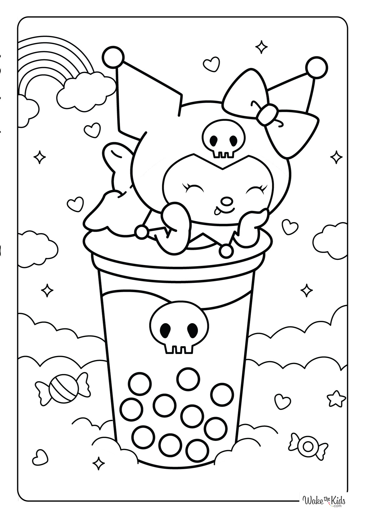 Kuromi Coloring Pages Free Printable PDFs WakeTheKids