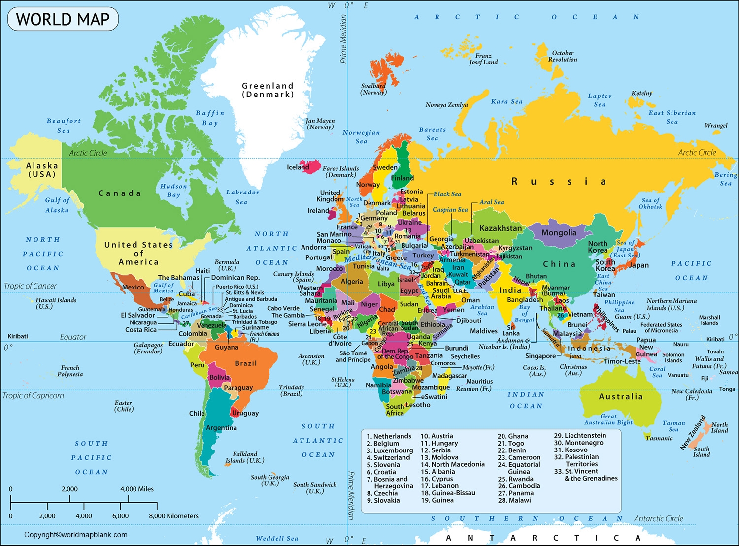 Labeled Map Of The World Map Of The World Labeled PDF World Map Blank