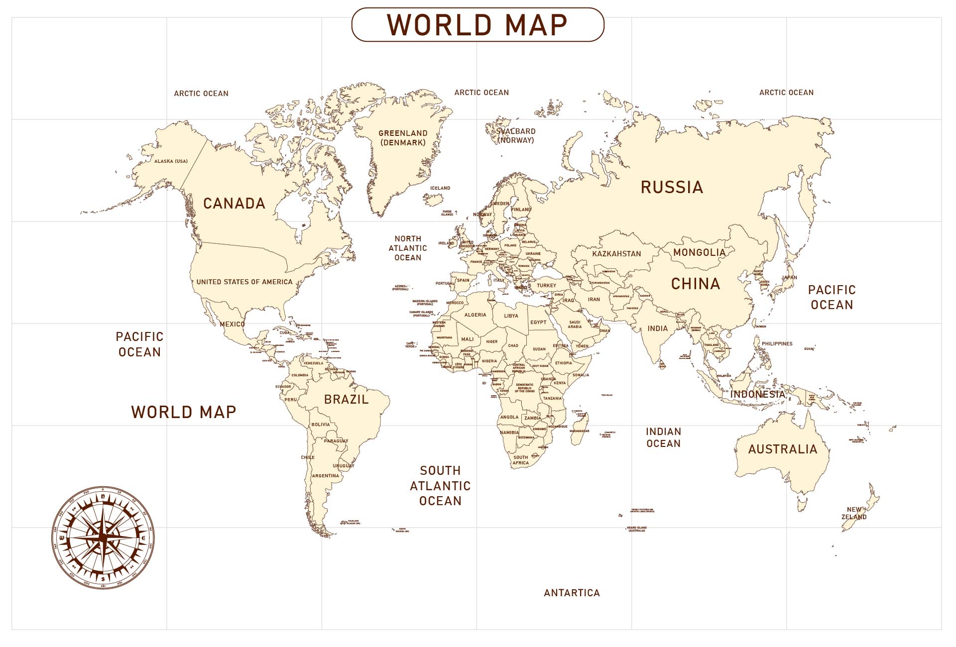 Labeled World Map 10 Free PDF Printables Printablee