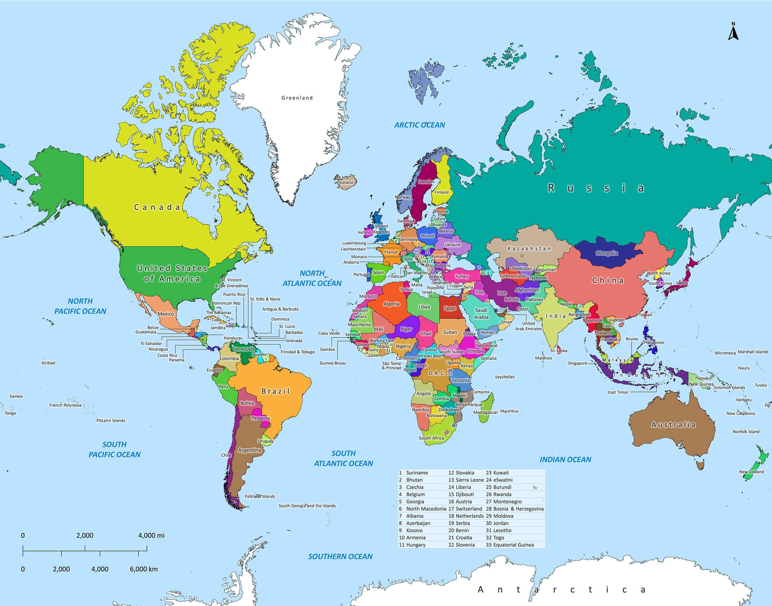 Labeled World Map Labeled Maps Worksheets Library