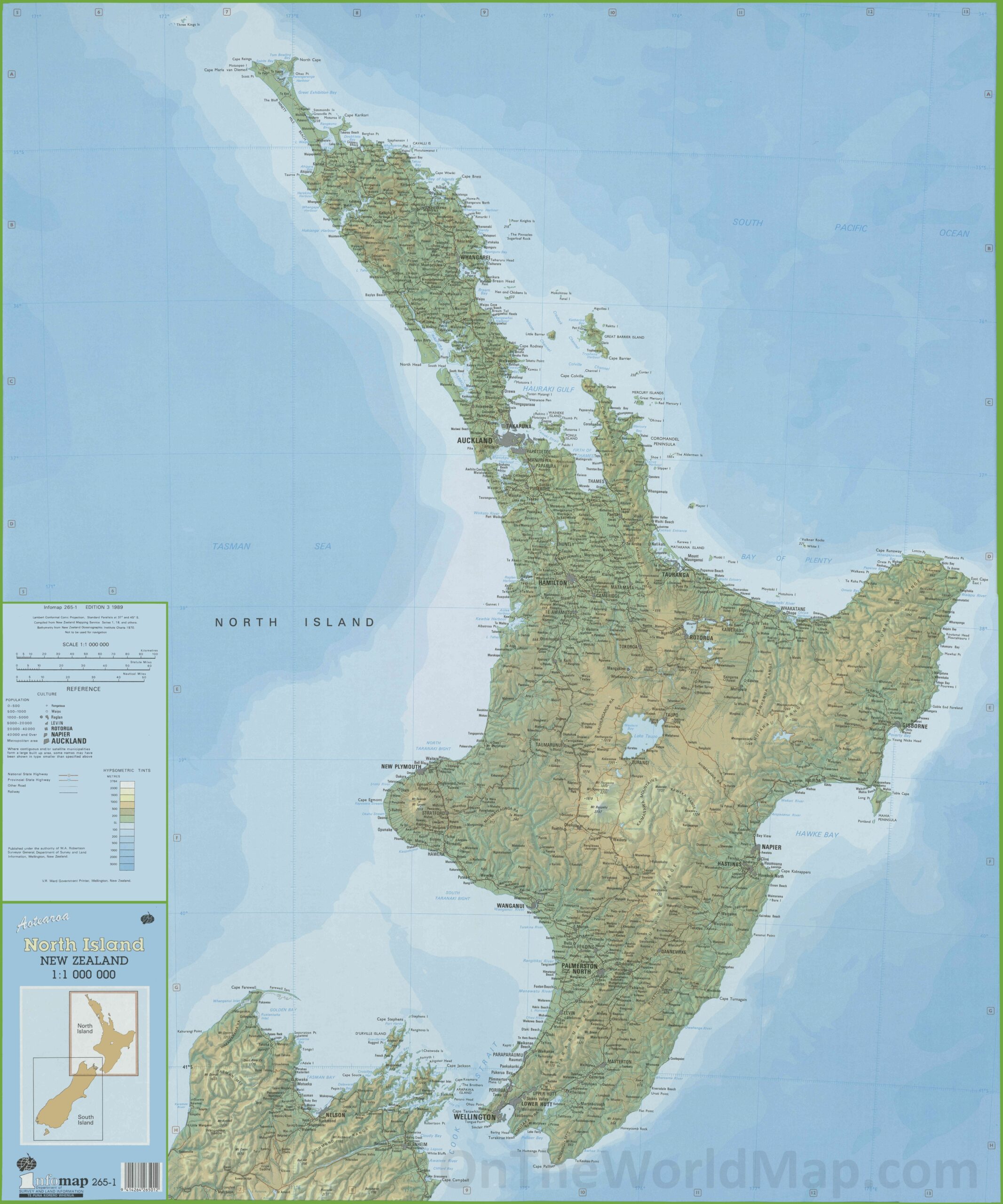 Large Detailed Map Of The North Island Of New Zealand Ontheworldmap