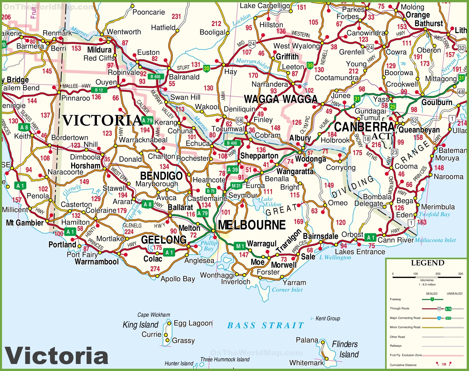 Large Detailed Map Of Victoria With Cities And Towns Ontheworldmap