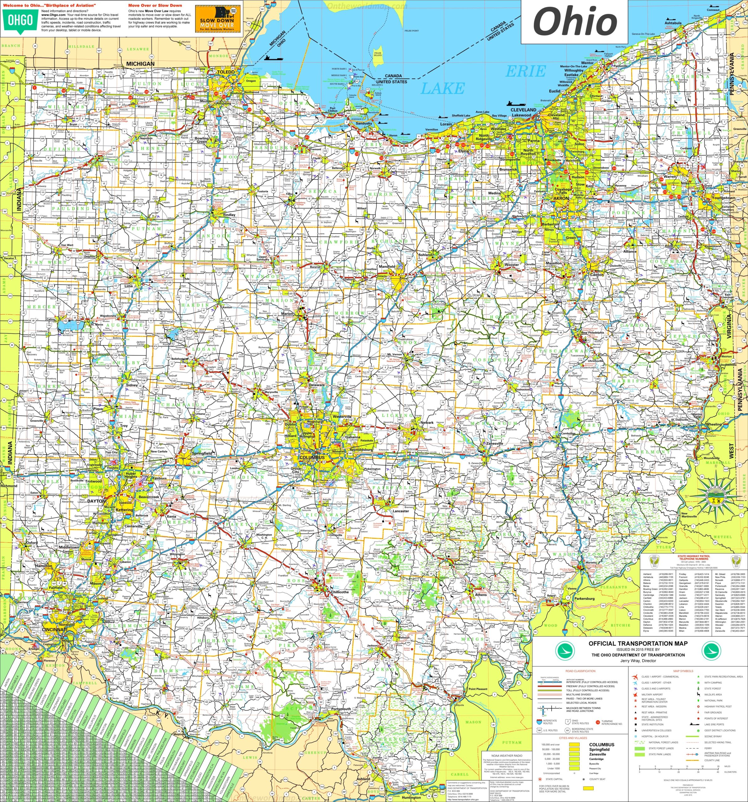 Large Detailed Tourist Map Of Ohio With Cities And Towns Ontheworldmap Large Detailed Tourist Map Of Ohio With Cities And Towns Ontheworldmap