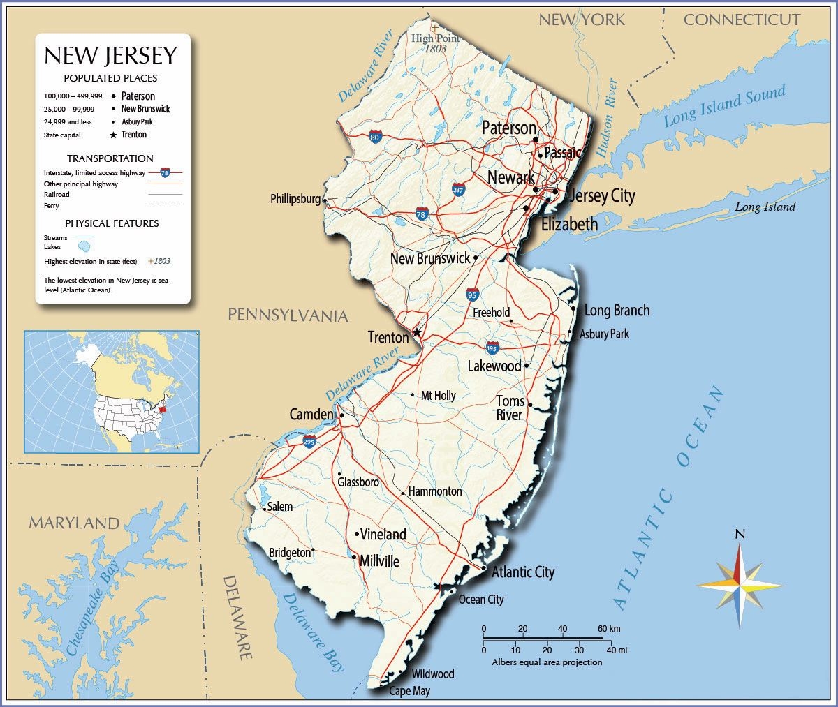 Large New Jersey State Maps For Free Download And Print High Resolution And Detailed Maps