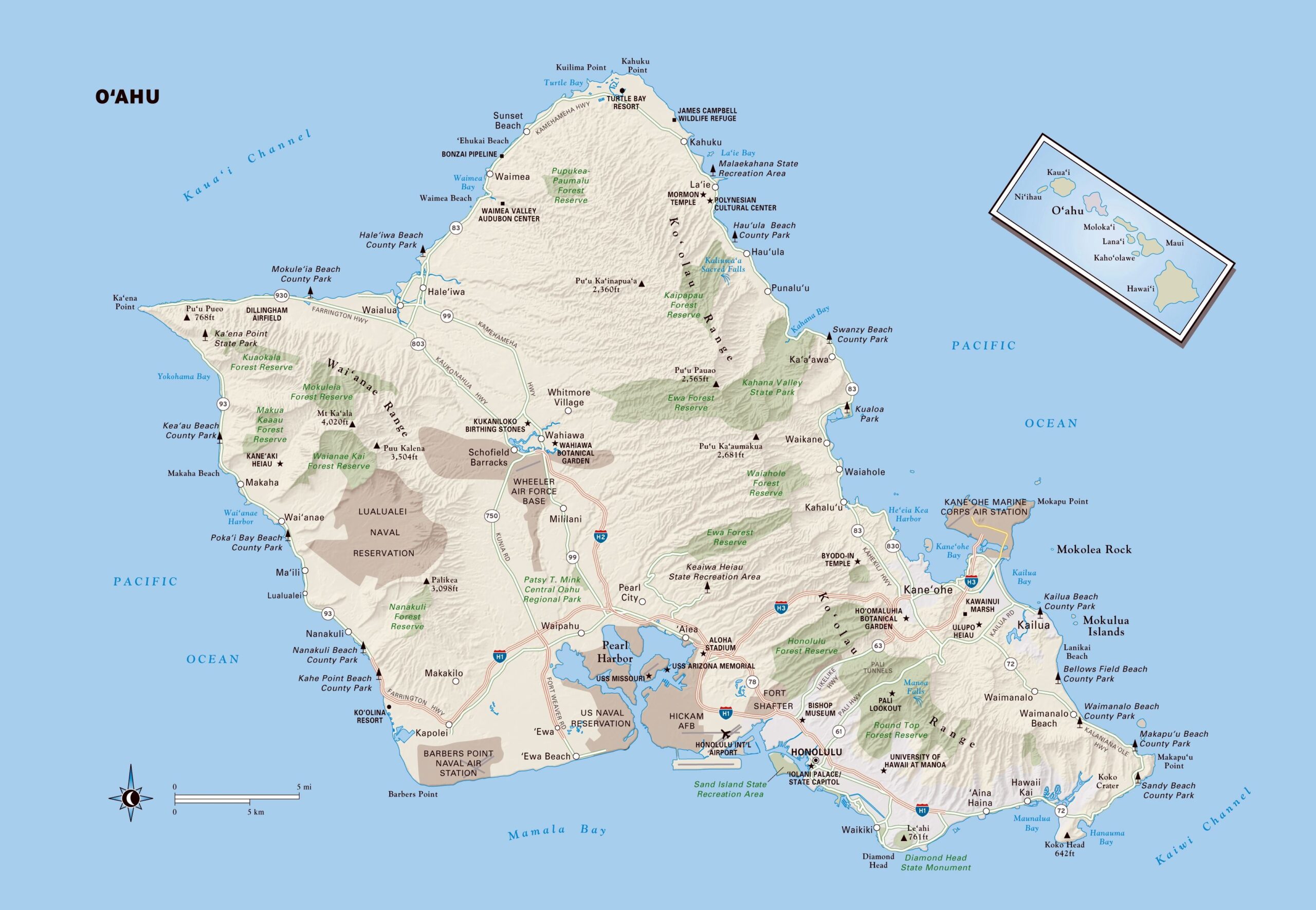 Large Oahu Island Maps For Free Download And Print High Resolution And Detailed Maps
