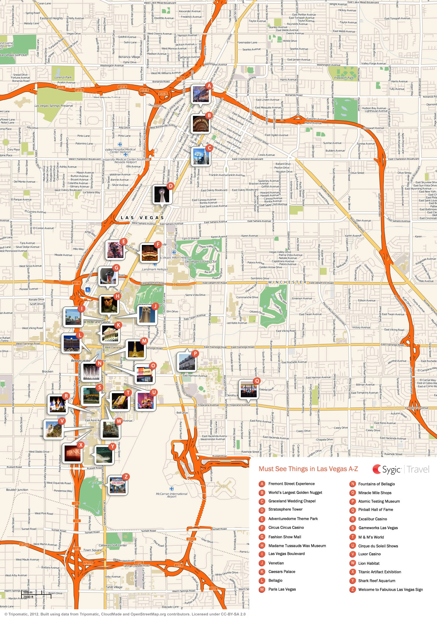 Las Vegas Printable Tourist Map Tripomatic