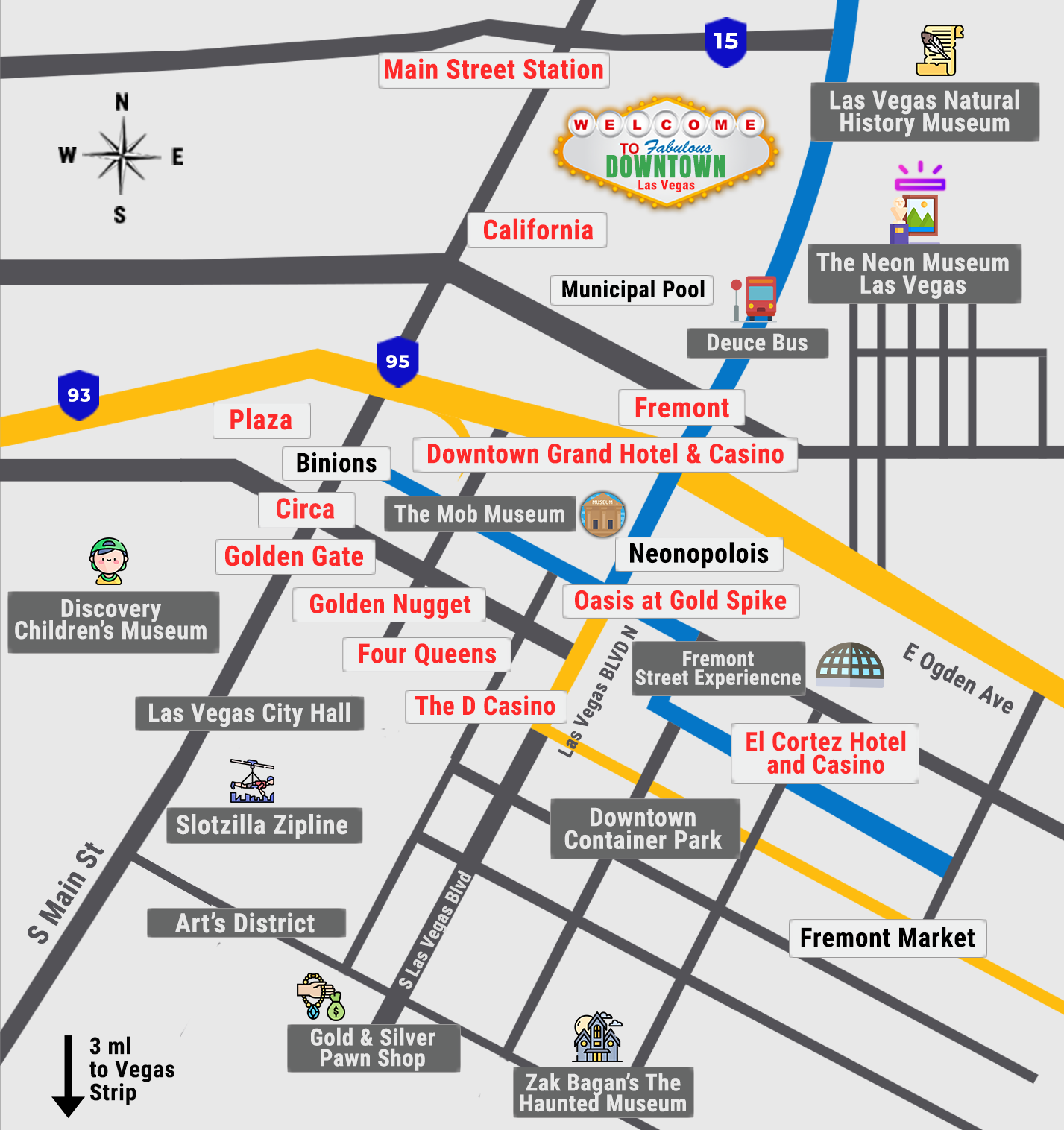 Las Vegas Strip Map 2026 Las Vegas Direct