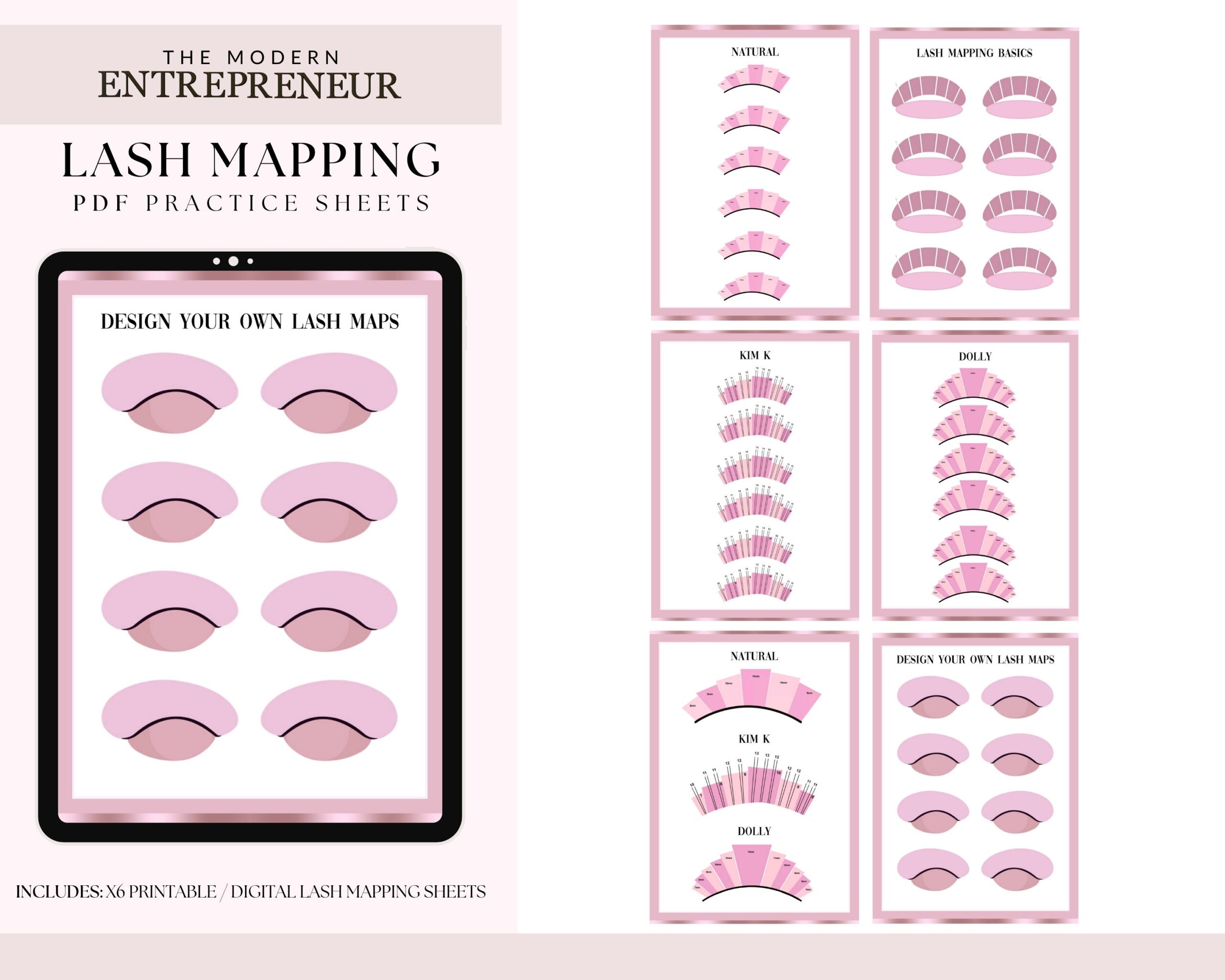 Lash Map Printables Eyelash Extensions Training Resource PDF X6 Pages Etsy Israel