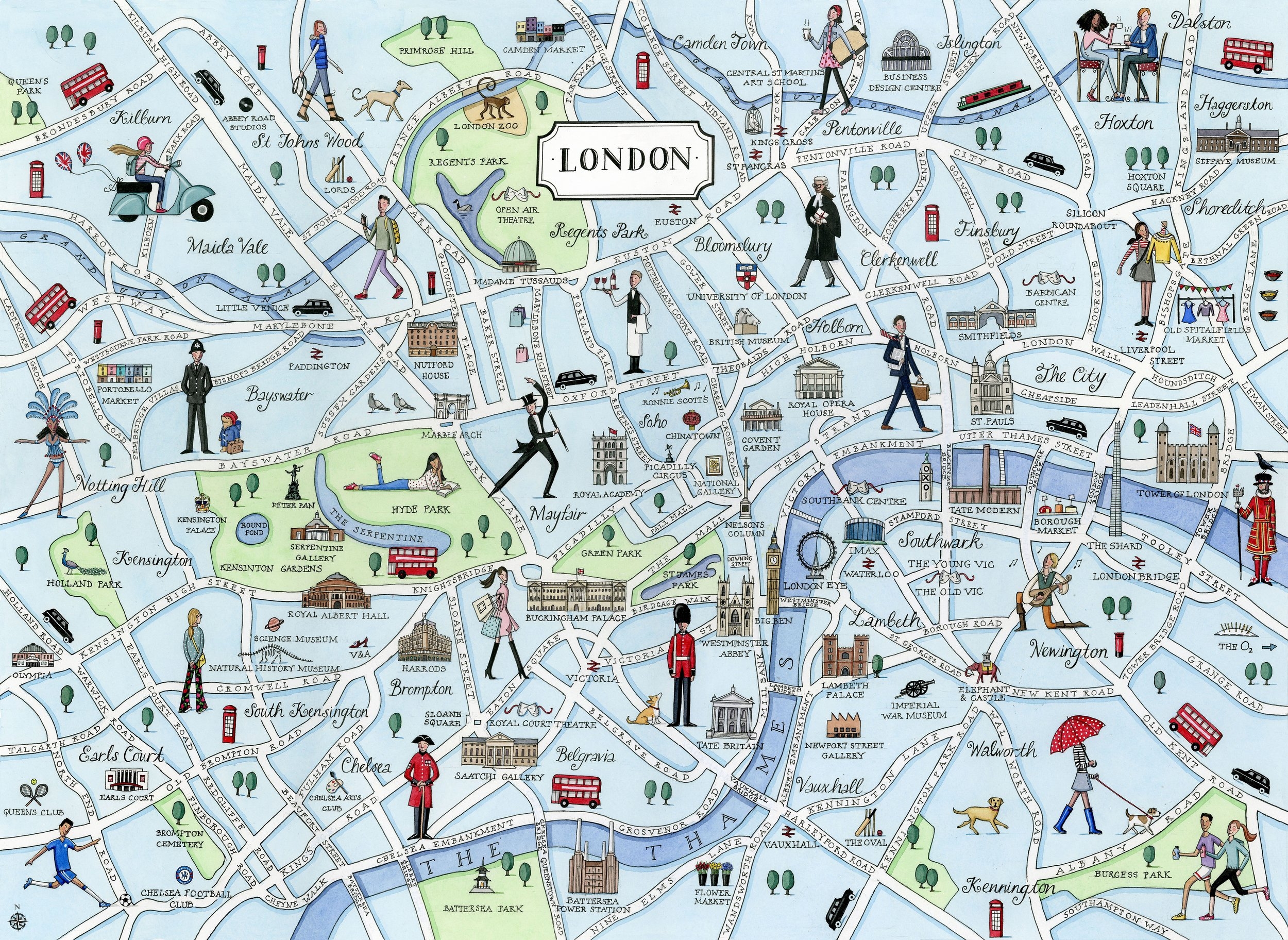 London Map Print Camilla Charnock