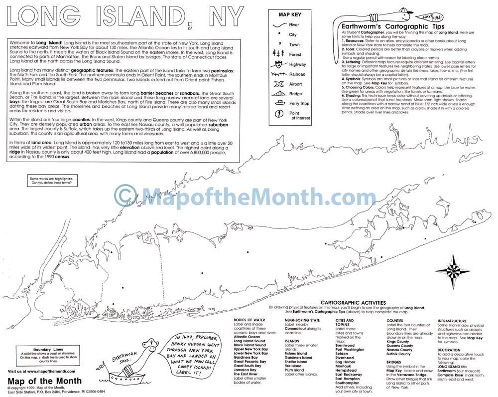Long Island NY Map Maps For The Classroom