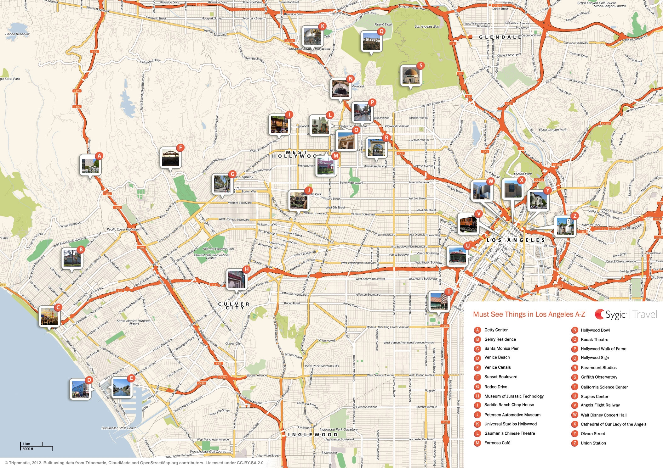 Los Angeles Printable Tourist Map Tripomatic