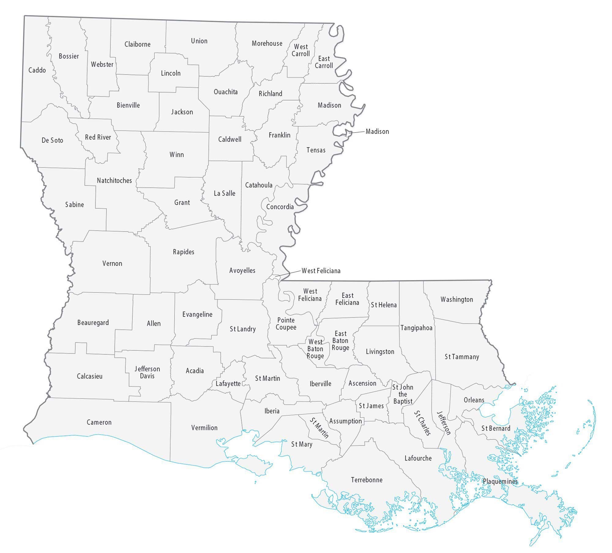 Louisiana Parish Map GIS Geography