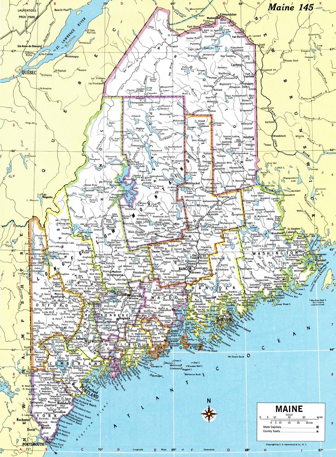 Maine Map Instant Download Printable Map Digital Download Wall Art Antique Map Map Of Maine Etsy Israel