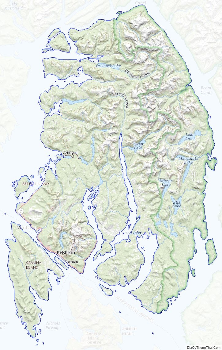 Map Of Ketchikan Gateway Borough Alaska Thong Thai Real