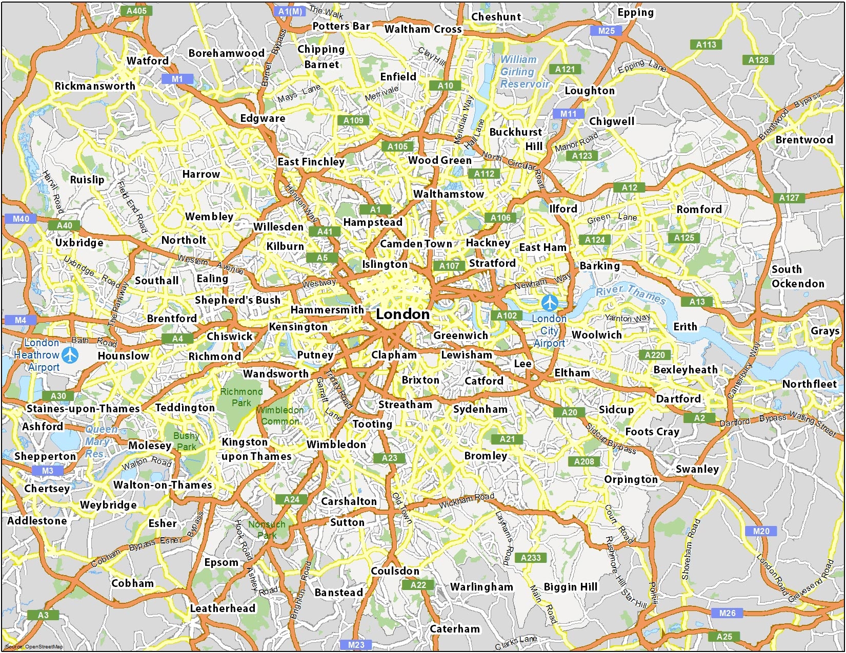 Map Of London England GIS Geography