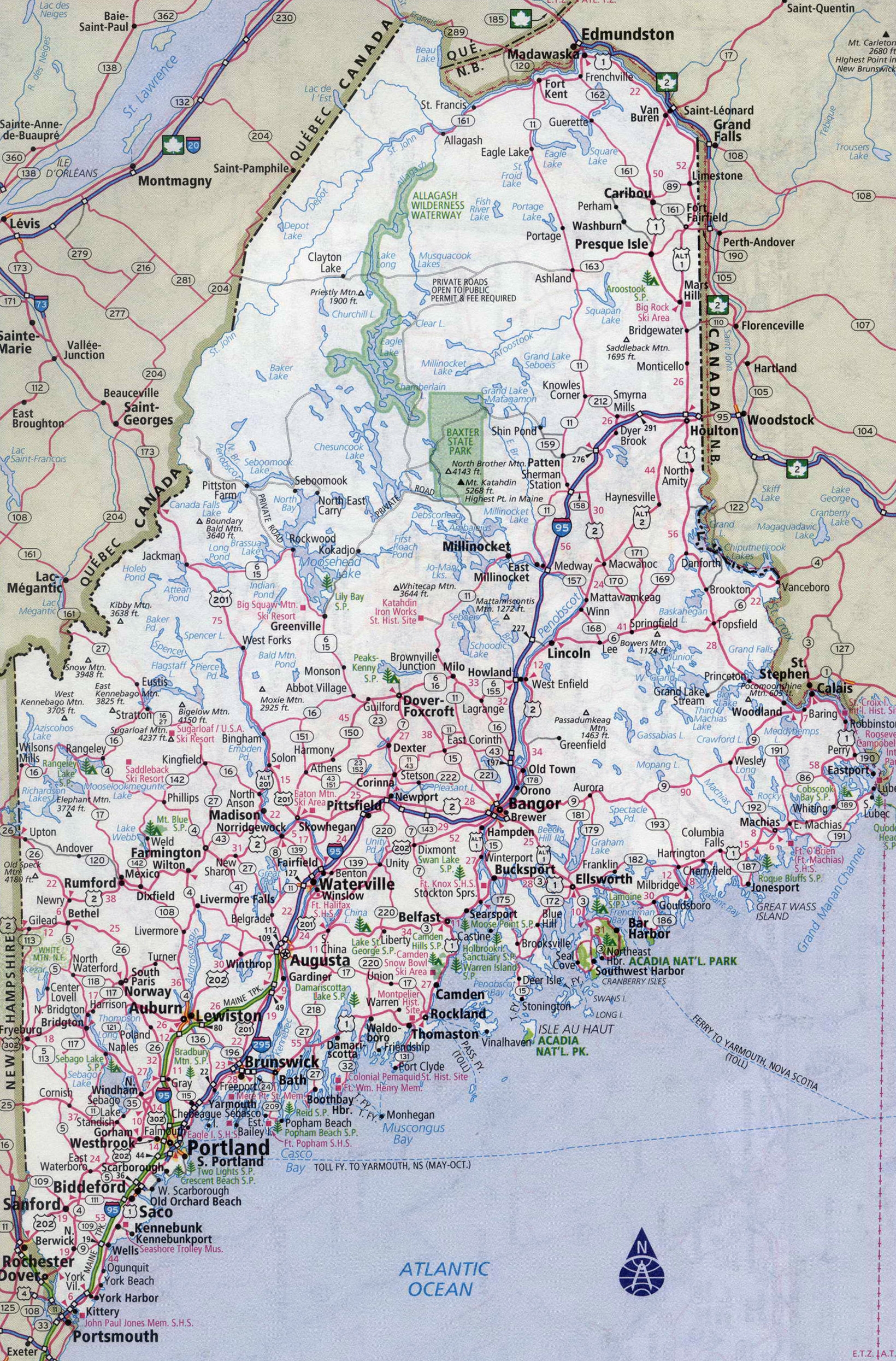 Map Of Maine Map Of Maine