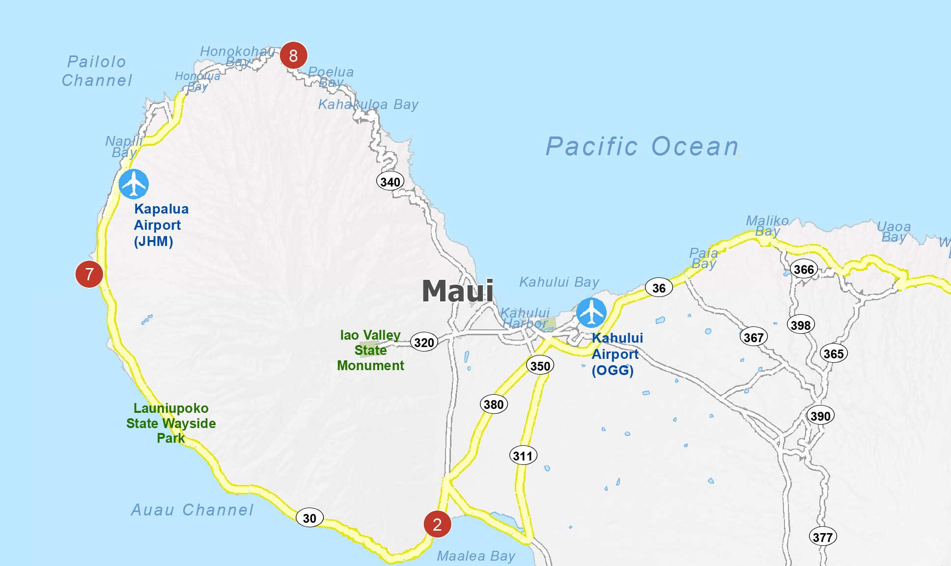 Map Of Maui Island Hawaii GIS Geography