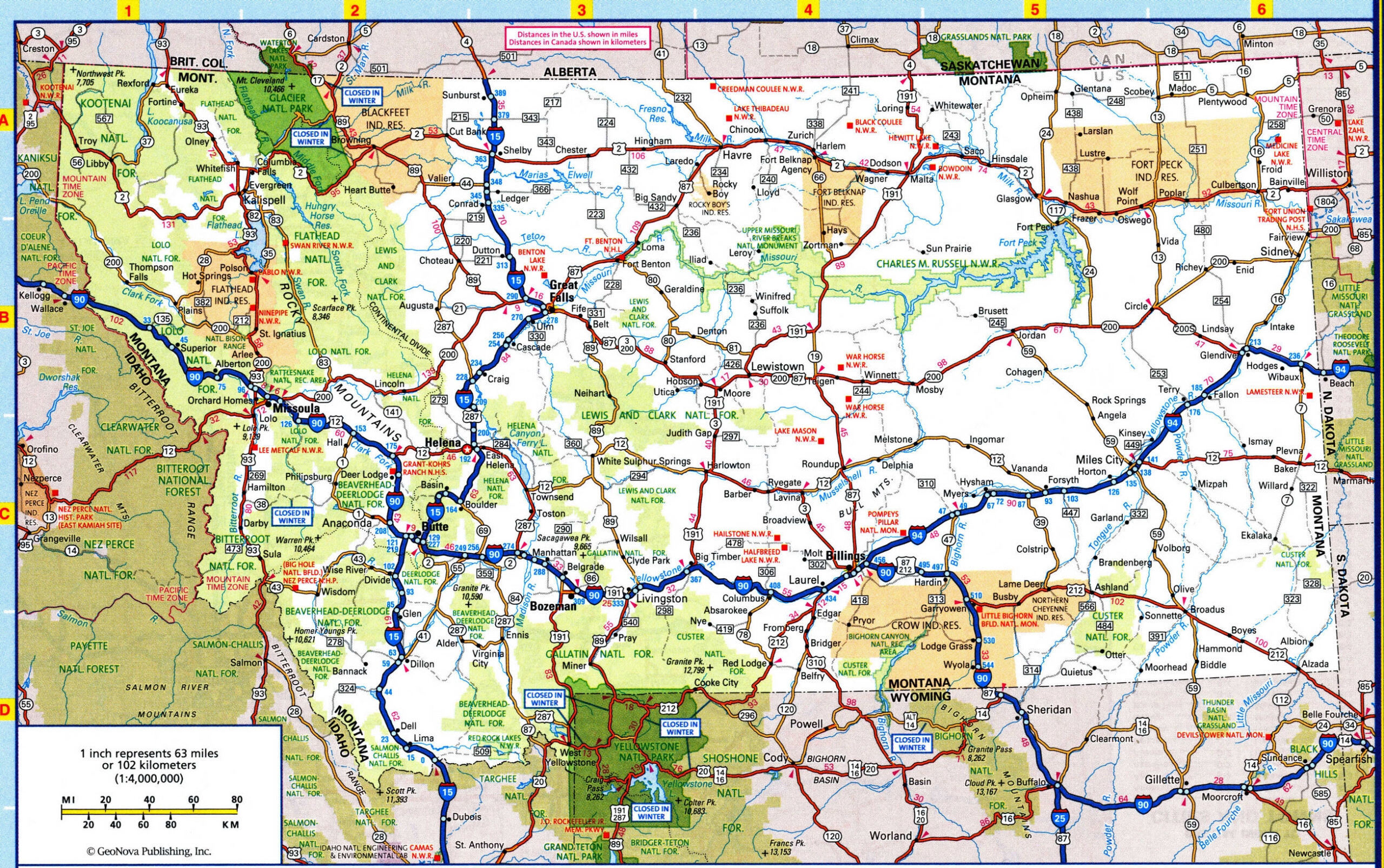 Map Of Montana Roads And Highways Free Printable Road Map Of Montana